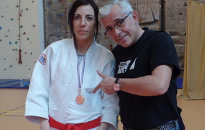 Open Ju Jitsu de combats 93 FFJ - Zehwa Feddi - médaille d'or et Patrick Van Hessche ( coach )